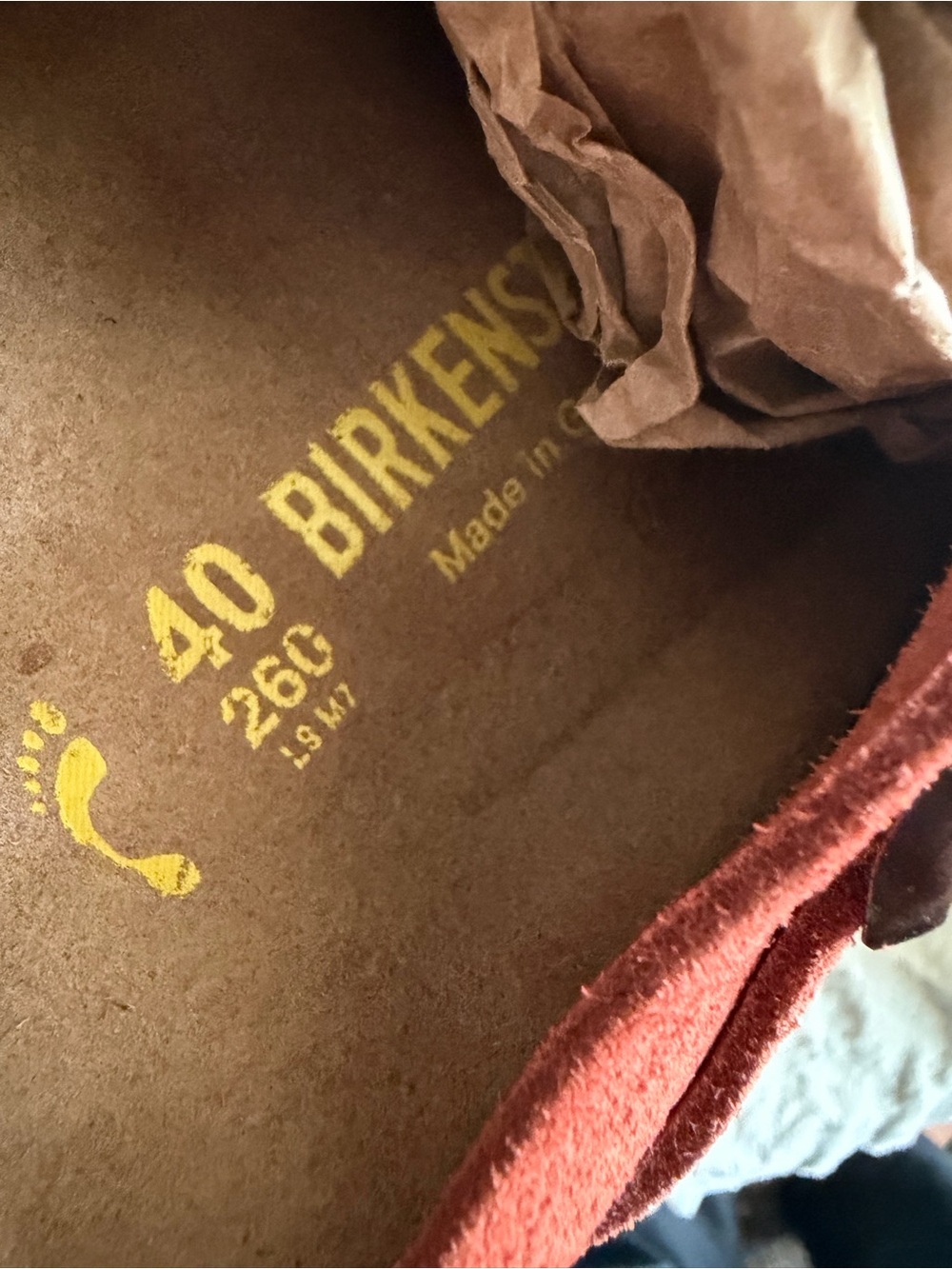 NEW!! Birkenstock Boston Suede Clog in Rust Orange - Picture 4 of 9